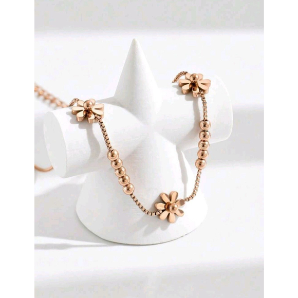 Stainless Steel Daisy Anklet - Picture 3 of 3